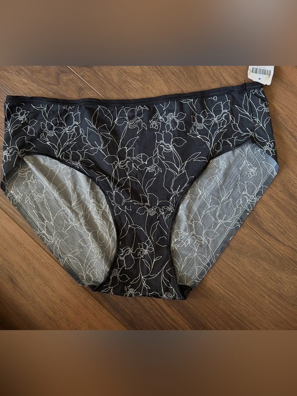 NWT Soma Vanishing Edge Micro Hipster Panty Size XL Black Floral